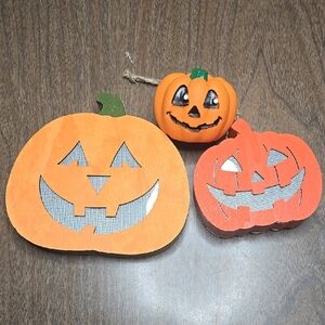 Halloween Light-Up Pumpkin Bundle‎ (3 Items), Halloween Decor
